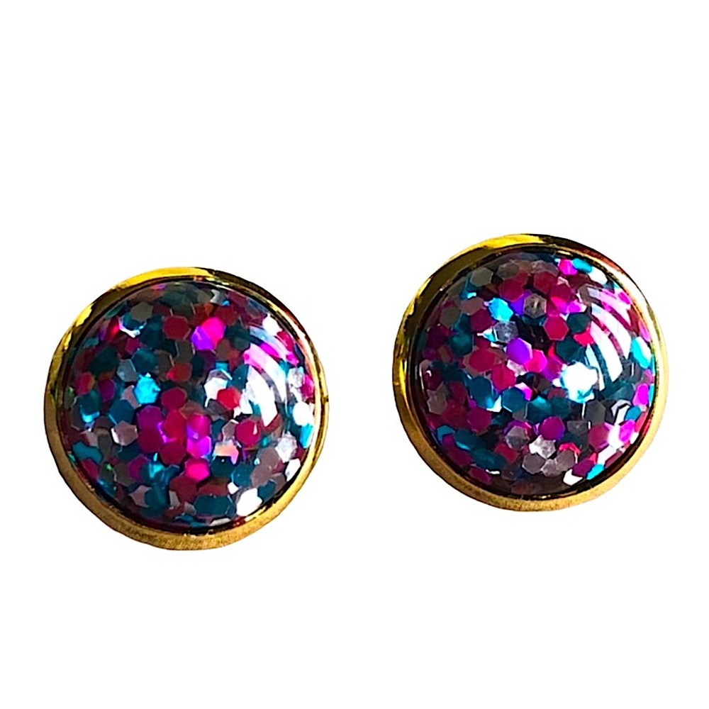 Rainbow Glitter Bomb Drop Earrings!
